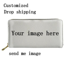 French Bulldog Printed Women's Zipper Wallet Long Leather Clutch