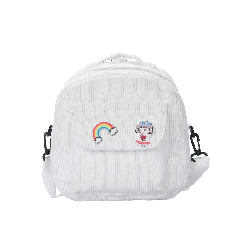 Women Corduroy Backpack Purse Convertible Casual Daypack