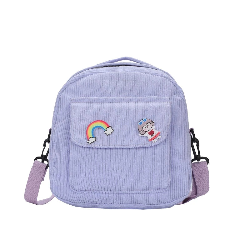 Women Corduroy Backpack Purse Convertible Casual Daypack