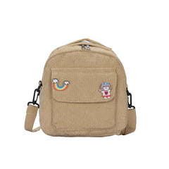 Women Corduroy Backpack Purse Convertible Casual Daypack