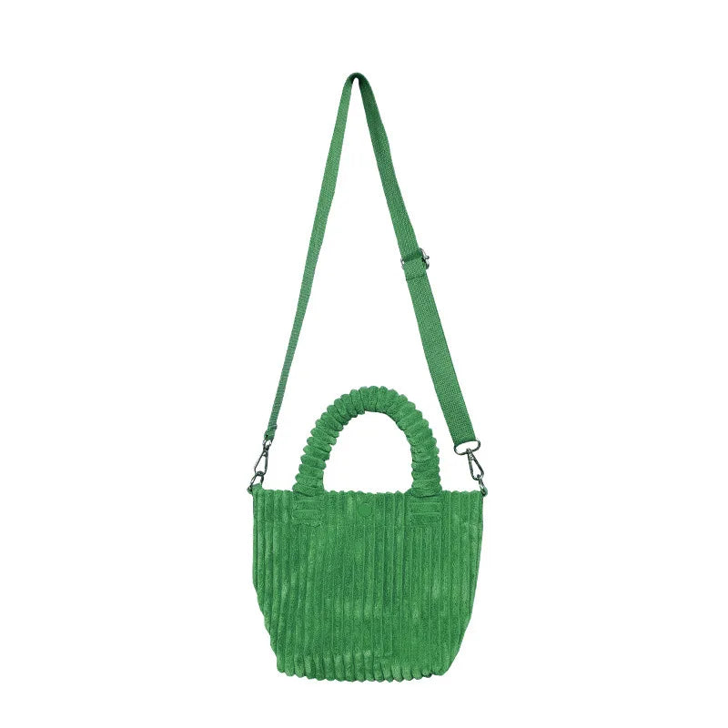 Women Corduroy Canvas Shoulder Bag Eco Cloth Handbag Tote Grocery Reusable