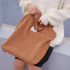 Women Corduroy Canvas Tote Handbag Female Shoulder Bags