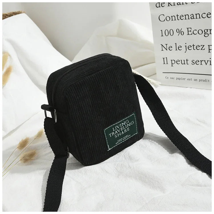 Women Corduroy Shoulder Shopping Bag Tote Crossbody Satchel Handbag