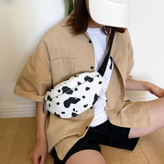 Cow Print Fanny Pack Hip Bum Shoulder Bag Purse