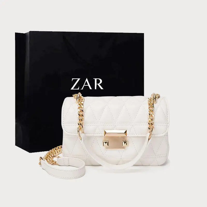 Women Crossbody Bags Small Square Bags Metal Lock Flap Bag