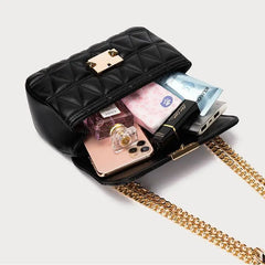 Women Crossbody Bags Small Square Bags Metal Lock Flap Bag