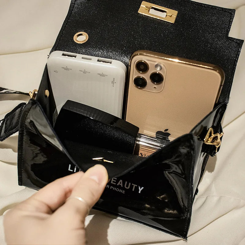 Women Crossbody Shoulder Bag Leather Kelly Small Square Bag