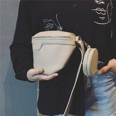 Women Crossbody Waist Bag Shoulder Bags PU Leather Belt Bags Female