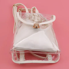 Clear Transparent Women Backpacks for Students Girls Schoolbags