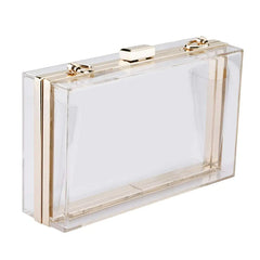 Clear Acrylic Box Clutch Crossbody Purse Evening Bag
