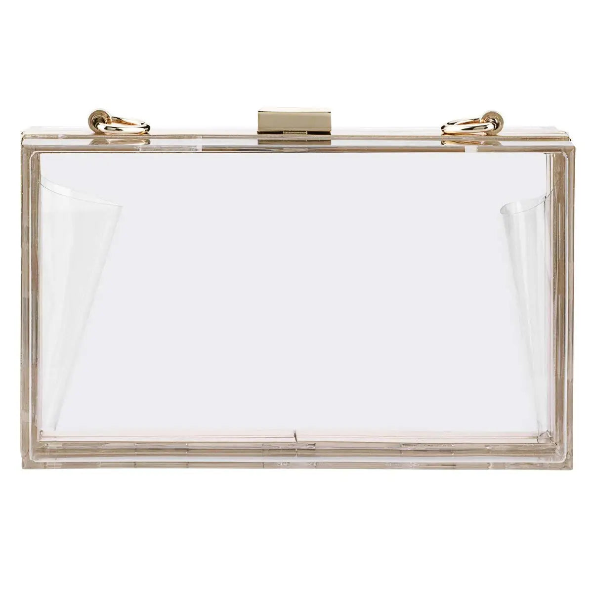Clear Acrylic Box Clutch Crossbody Purse Evening Bag