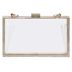 Clear Acrylic Box Clutch Crossbody Purse Evening Bag