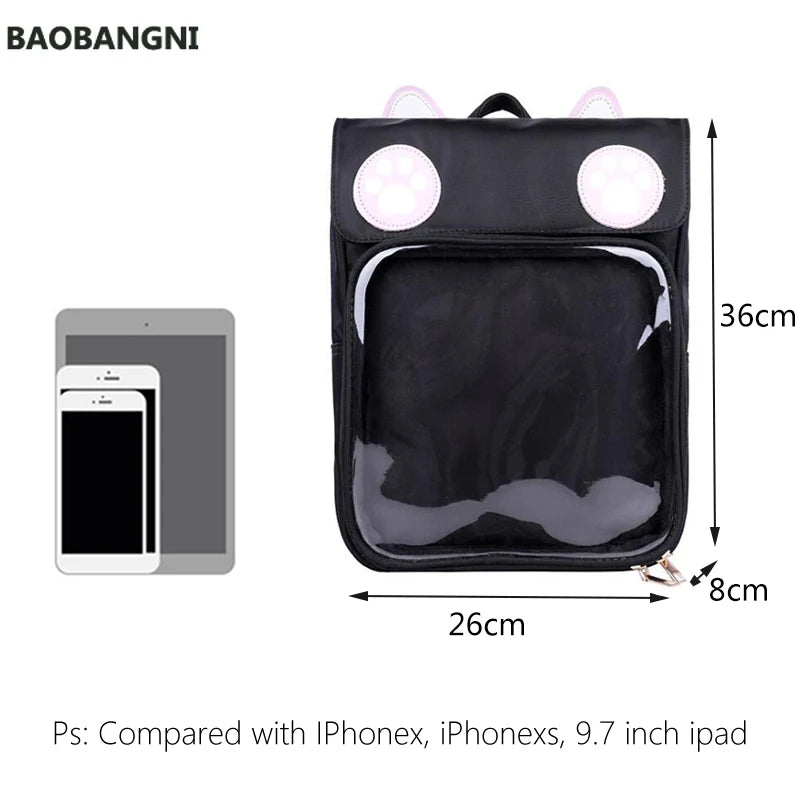Women ITA Bag with Cat Bagging Backpacks Paws School