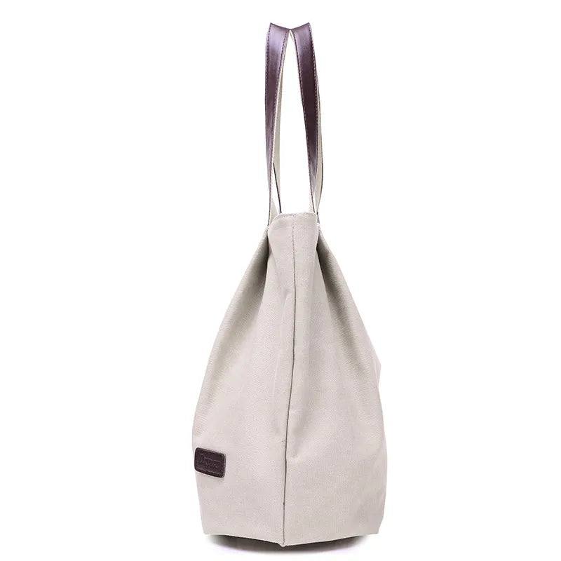 Vintage Canvas Shoulder Bag Large Capacity Handbag Casual Shopping Tote
