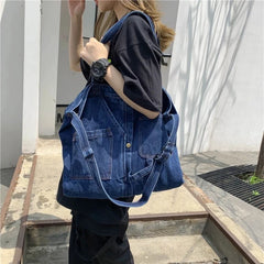 Women Denim Shoulder Bag Casual Jeans Handbags Large Tote