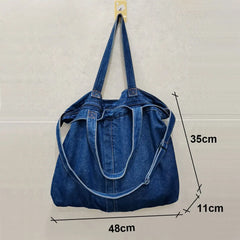 Women Denim Shoulder Bag Casual Large Tote