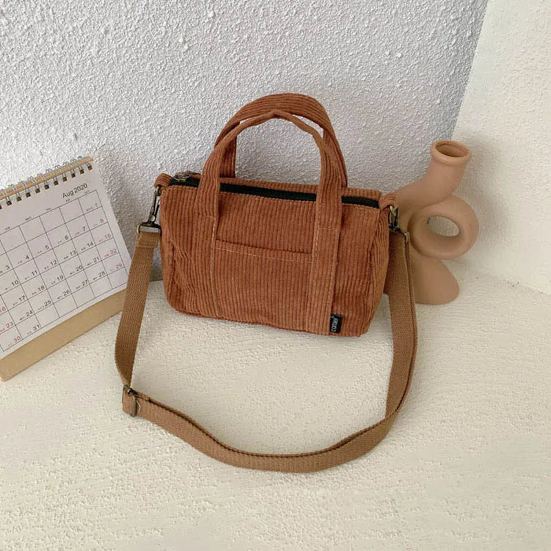 Corduroy Tote Bag Crossbody Shoulder Shopper for Women