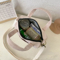 Corduroy Tote Bag Crossbody Shoulder Shopper for Women