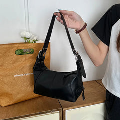 Soft PU Leather Hobo Shoulder Bag with Rivets