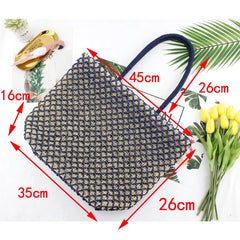 Women Weave Straw Beach Bag Large Grass Tote Handbags