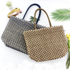 Women Weave Straw Beach Bag Large Grass Tote Handbags