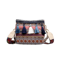 Ethnic Style Shoulder Bag Fringe Sling Crossbody