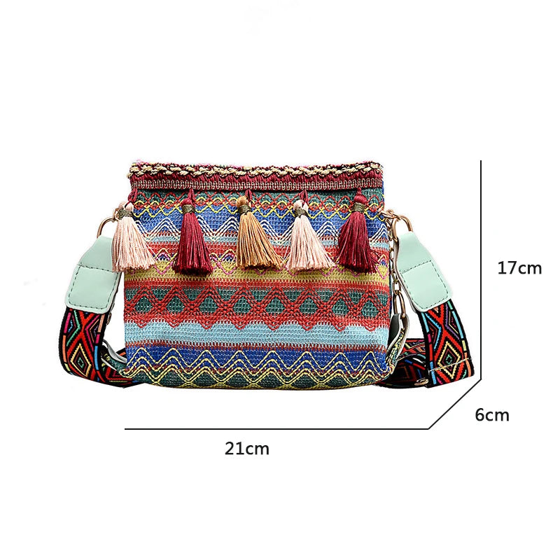 Ethnic Shoulder Bag with Adjustable Strap Fanny Pack