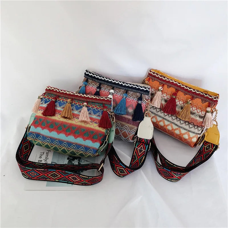 Ethnic Shoulder Bag with Adjustable Strap Fanny Pack