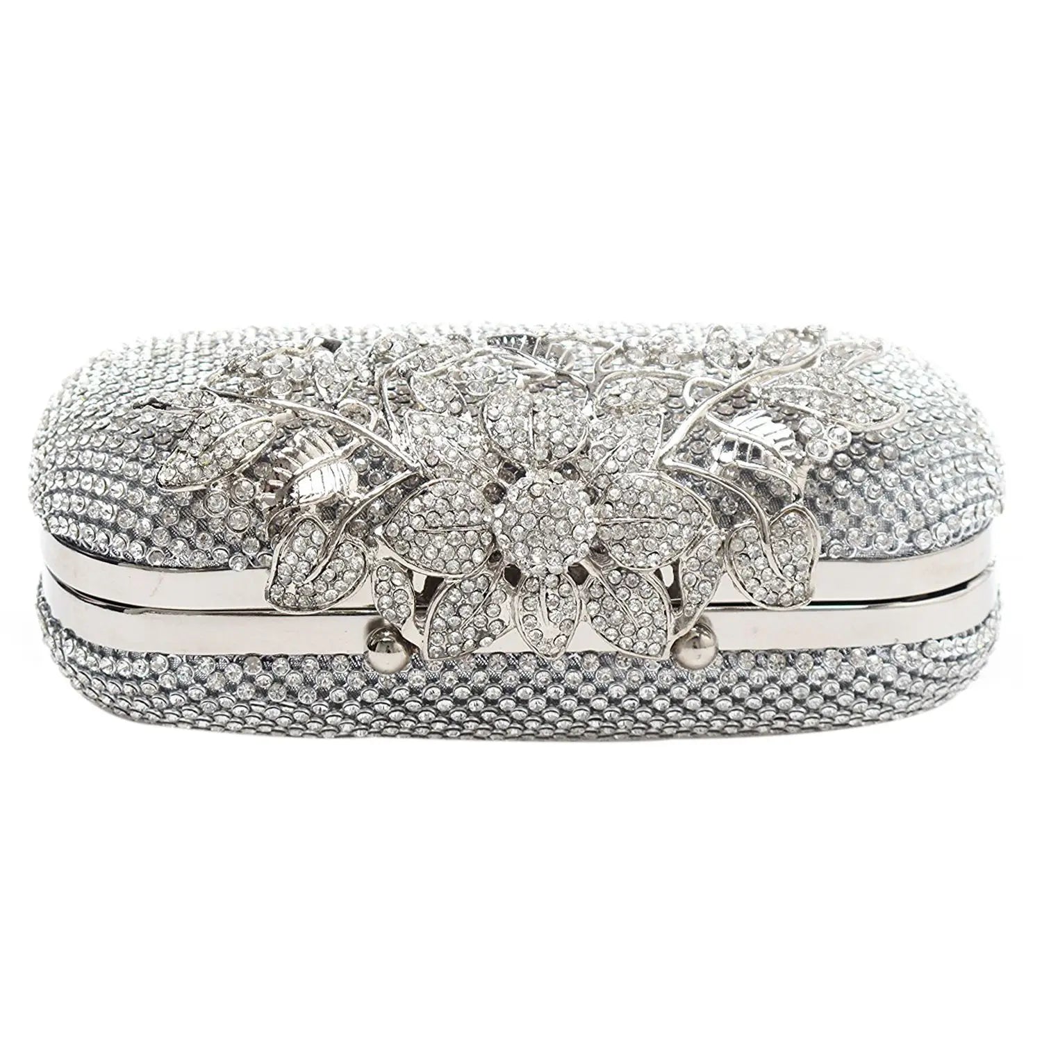 Flower Crystal Clutch Wedding Purse Rhinestones Shoulder Bag