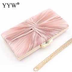 Pink Ruched Shoulder Evening Clutch Bag