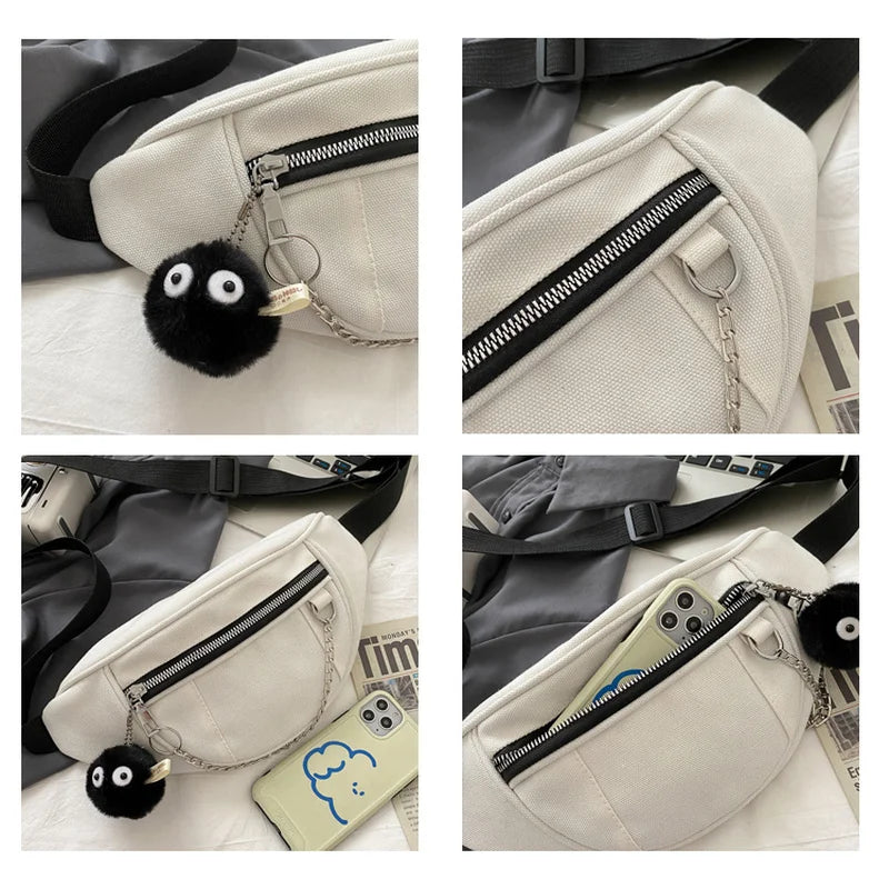 Women Canvas Travel Fanny Pack Waist Bag