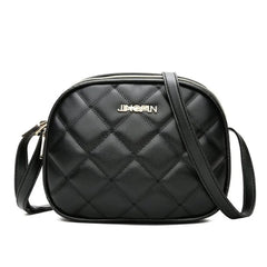 Embroidered Rhombus Shoulder Bag Large Capacity Round Handbag Purse