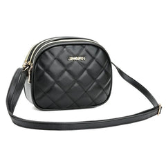 Embroidered Rhombus Shoulder Bag Large Capacity Round Handbag Purse