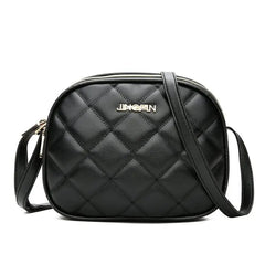 Embroidered Rhombus Shoulder Bag Large Capacity Round Handbag Purse