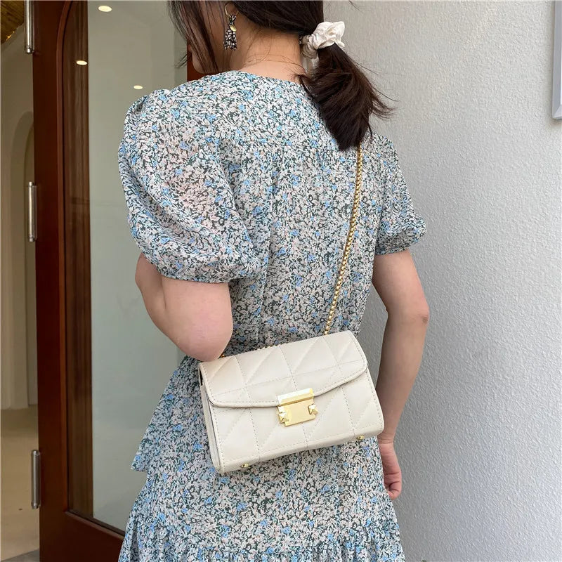 Women Shoulder Bag Chain Messenger Rhombus Handbag Crossbody Square Bag