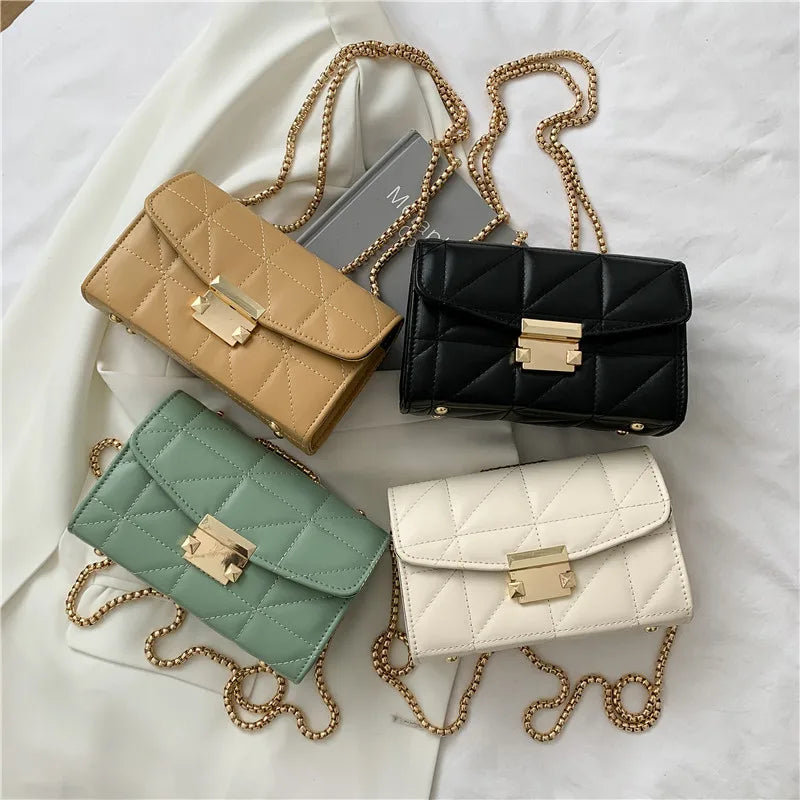 Women Shoulder Bag Chain Messenger Rhombus Handbag Crossbody Square Bag