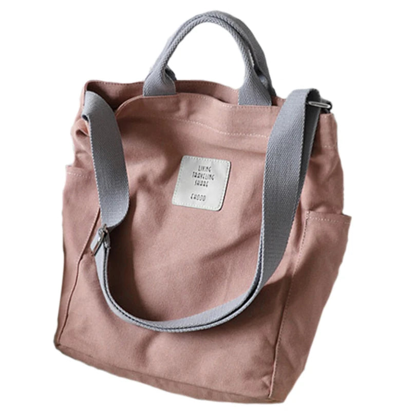 Women Casual Canvas Messenger Bag Pink