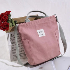 Women Casual Canvas Messenger Bag Pink