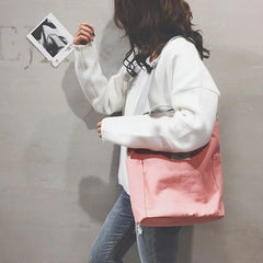 Women Casual Canvas Messenger Bag Pink