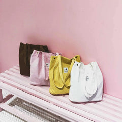 Women Embroidery Pattern Shoulder Bag High-Capacity Canvas Handbag