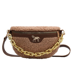 Women Fanny Packs High Chest Bag Chain Handbag Purses Shoulder Bag