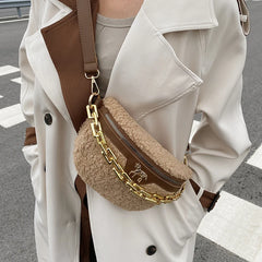 Women Fanny Packs High Chest Bag Chain Handbag Purses Shoulder Bag