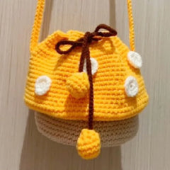 Knit Mushroom Shoulder Bag Crossbody Casual Mini Purse