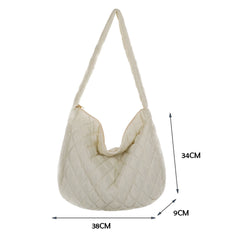 Women Lattice Solid Cloud Shoulder Bag Female Casual Quilted Crossbody Bags