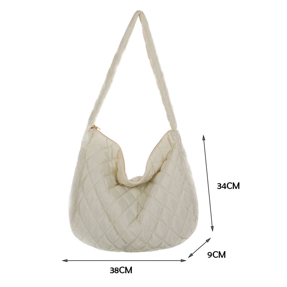 Women Lattice Shoulder Bags Winter Down Bag Crossbody