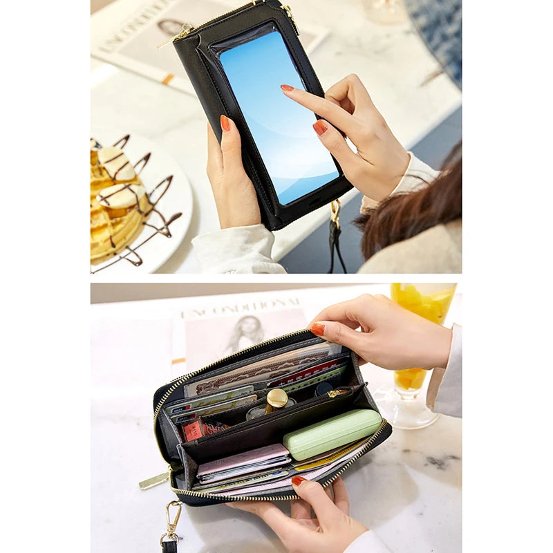 Women Touch Screen Wristlet Handbag Small Wallet