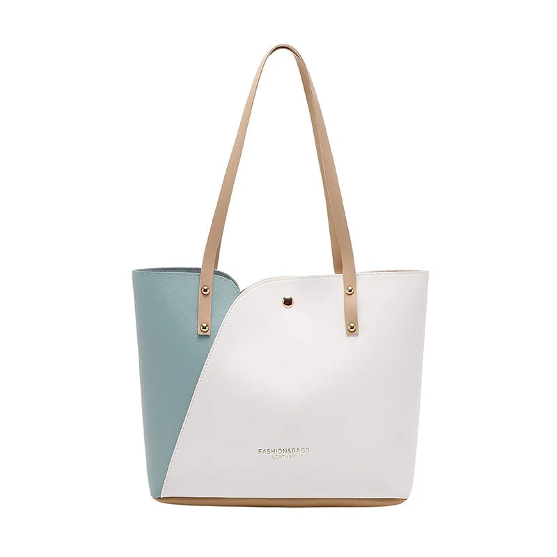 Women PU Leather Bags Mixed Colors High Capacity Shopping Handbag