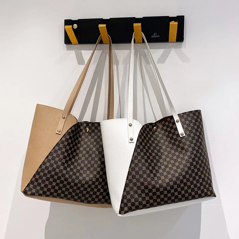 Women PU Leather Bags Mixed Colors High Capacity Shopping Handbag