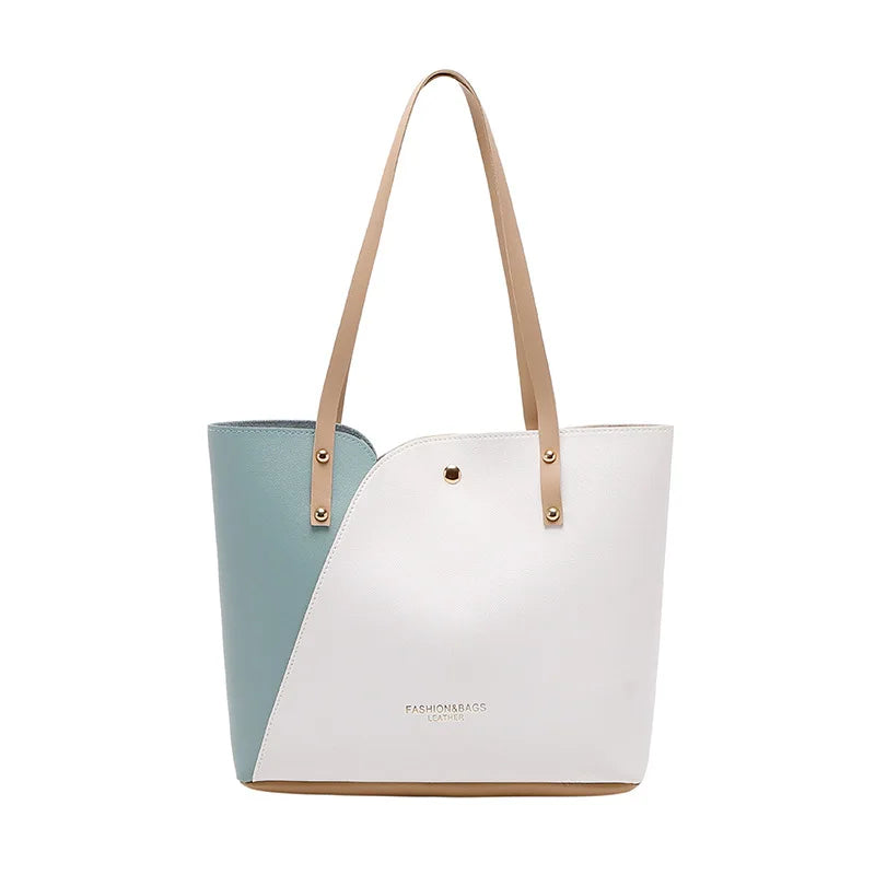 Women PU Leather Bags Mixed Colors High Capacity Shopping Handbag