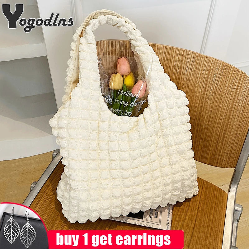 Plaid Shoulder Bag Large Capacity Handbag Purse for Women